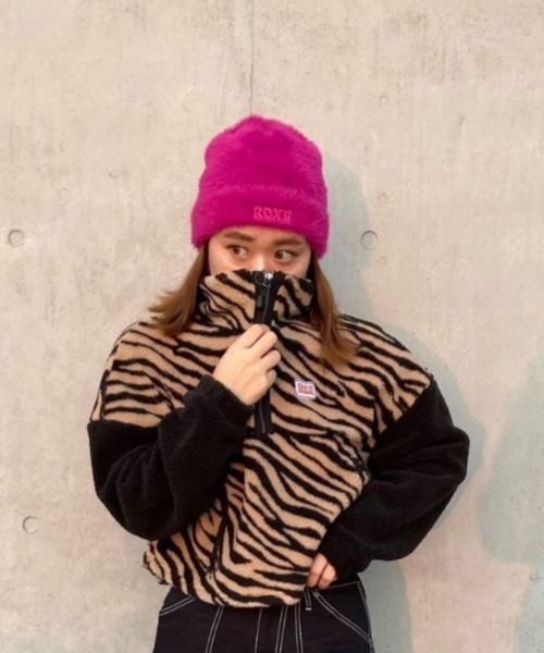 ROXY（ロキシー）の「SUPER NATURAL/ロキシーフロントブランドロゴボアニットキャップ（ニットキャップ/ビーニー・レディース・ピンク/ブラック/ホワイト/ホワイト系その他・FREE）」の5枚目の写真
