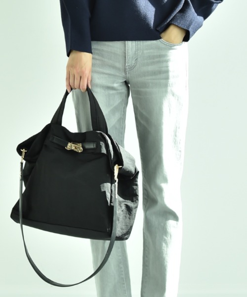 INTERPLANET（インタープラネット）の「ベルト付ナイロントートバッグ（トートバッグ・レディース・カーキ/ブラック・フリー）」の9枚目の写真