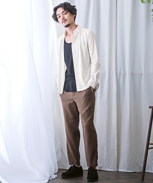 LUXSTYLE(ラグスタイル)の「スーパーストレッチレギュラーカラー長袖シャツ(シャツ/ブラウス・メンズ・ブラック/ホワイト・XL/L/M)」の6枚目の写真