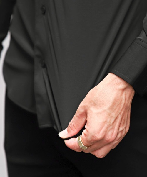 LUXSTYLE(ラグスタイル)の「スーパーストレッチレギュラーカラー長袖シャツ(シャツ/ブラウス・メンズ・ブラック/ホワイト・XL/L/M)」の10枚目の写真