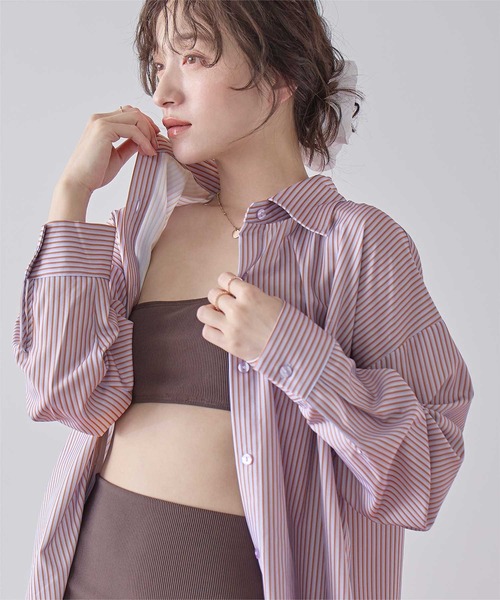 SEA DRESS（シードレス）の「ビッグシルエットシャツ/ラッシュガード（ラッシュガード・レディース・ブルー系その他/ホワイト/パープル系その他/イエロー系その他/ブルー/ピンク系その他・FREE）」の18枚目の写真