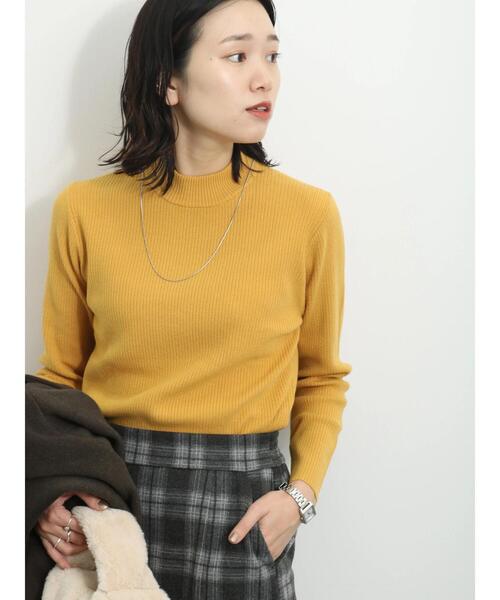 Samansa Mos2 blue（サマンサモスモスブルー）の「【Hug knit】リブニットプルオーバー（ニット/セーター・レディース・イエロー/トップグレー/グリーン/ベージュ/ブラック・F）」の5枚目の写真