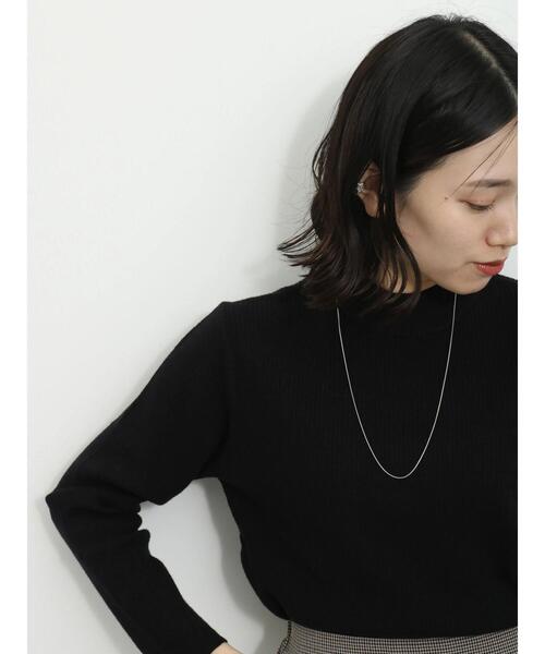 Samansa Mos2 blue（サマンサモスモスブルー）の「【Hug knit】リブニットプルオーバー（ニット/セーター・レディース・イエロー/トップグレー/グリーン/ベージュ/ブラック・F）」の2枚目の写真
