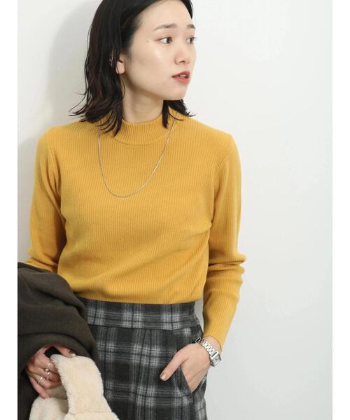 Samansa Mos2 blue（サマンサモスモスブルー）の「【Hug knit】リブニットプルオーバー（ニット/セーター・レディース・イエロー/トップグレー/グリーン/ベージュ/ブラック・F）」の11枚目の写真