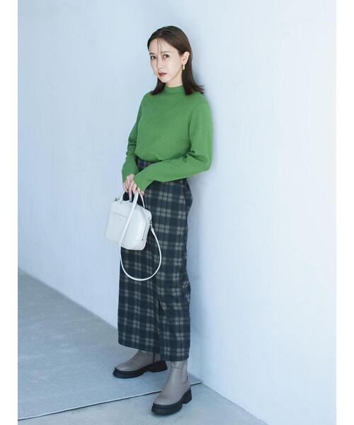 Samansa Mos2 blue（サマンサモスモスブルー）の「【Hug knit】リブニットプルオーバー（ニット/セーター・レディース・イエロー/トップグレー/グリーン/ベージュ/ブラック・F）」の12枚目の写真