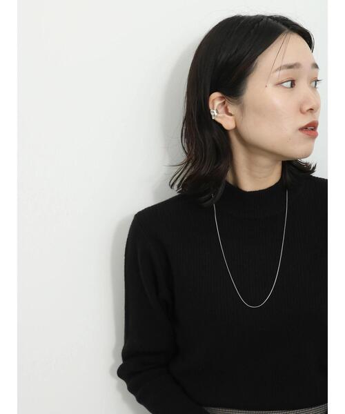 Samansa Mos2 blue（サマンサモスモスブルー）の「【Hug knit】リブニットプルオーバー（ニット/セーター・レディース・イエロー/トップグレー/グリーン/ベージュ/ブラック・F）」の17枚目の写真