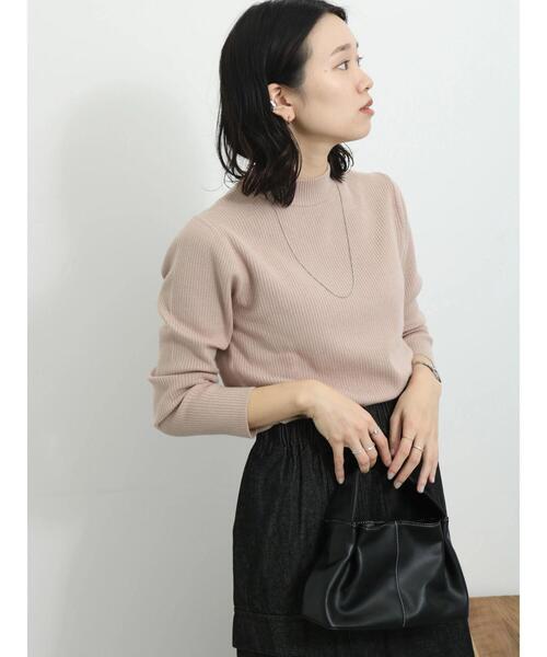 Samansa Mos2 blue（サマンサモスモスブルー）の「【Hug knit】リブニットプルオーバー（ニット/セーター・レディース・イエロー/トップグレー/グリーン/ベージュ/ブラック・F）」の19枚目の写真