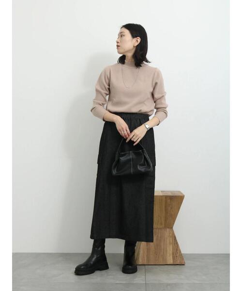 Samansa Mos2 blue（サマンサモスモスブルー）の「【Hug knit】リブニットプルオーバー（ニット/セーター・レディース・イエロー/トップグレー/グリーン/ベージュ/ブラック・F）」の22枚目の写真