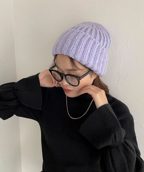 FRATELLI TALLI(フラテリタリ)の「【FRATELLI TALLI / フラテリタリ】モヘヤリブキャップ(ニットキャップ/ビーニー・レディース・ラベンダー/オレンジ/アイボリー/ピンク・FREE)」の3枚目の写真