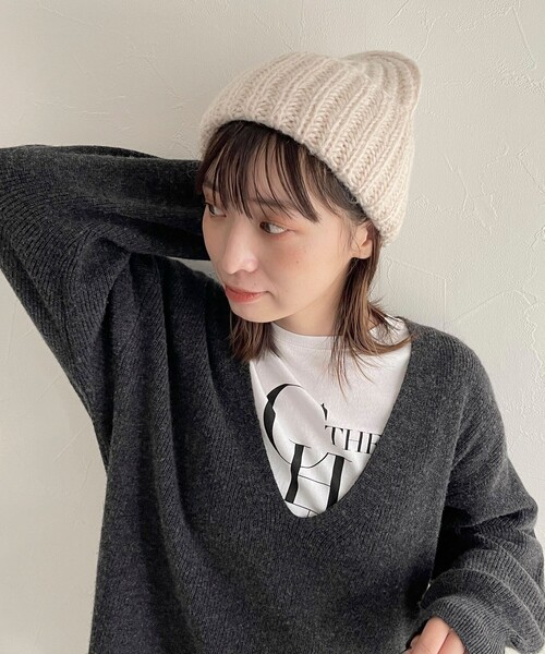 FRATELLI TALLI(フラテリタリ)の「【FRATELLI TALLI / フラテリタリ】モヘヤリブキャップ(ニットキャップ/ビーニー・レディース・ラベンダー/オレンジ/アイボリー/ピンク・FREE)」の5枚目の写真