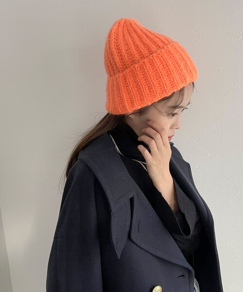 FRATELLI TALLI(フラテリタリ)の「【FRATELLI TALLI / フラテリタリ】モヘヤリブキャップ(ニットキャップ/ビーニー・レディース・ラベンダー/オレンジ/アイボリー/ピンク・FREE)」の6枚目の写真