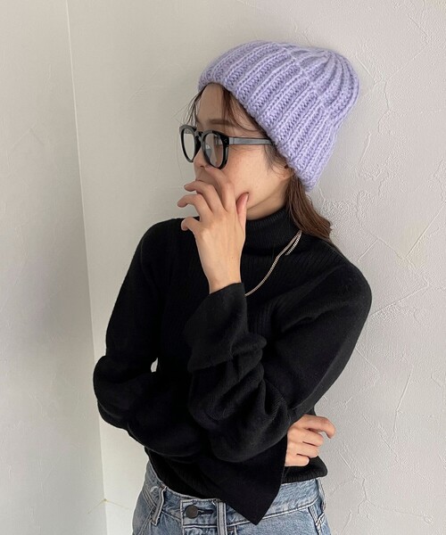 FRATELLI TALLI(フラテリタリ)の「【FRATELLI TALLI / フラテリタリ】モヘヤリブキャップ(ニットキャップ/ビーニー・レディース・ラベンダー/オレンジ/アイボリー/ピンク・FREE)」の8枚目の写真