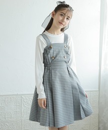 Amourire girl（アムリールガール）の「チェック プリーツジャンパースカート(130cm～160cm)（ワンピース・キッズ）」