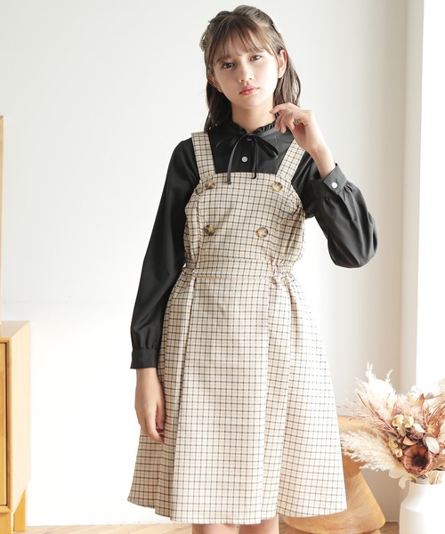 ADORE アドーア ウーリーチェックジャンパースカート ワンピース　38 ADORE アドーア ウーリーチェックジャンパースカート ワンピース 38