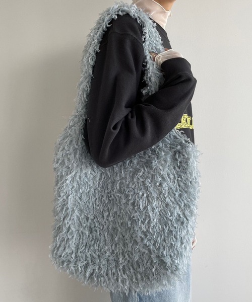 LOWRYS FARM（ローリーズファーム）の「フェザートートＢＡＧ　989597（トートバッグ・レディース・ブラック/ブルー/アイボリー・FREE）」の9枚目の写真