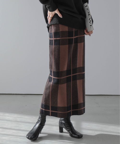 SUGAR BISKET（シュガービスケット）の「チェック柄タイトスカート（スカート・レディース・イエロー/ホワイト/グレー/ブラウン/ピンク/ブルー・フリー）」の3枚目の写真