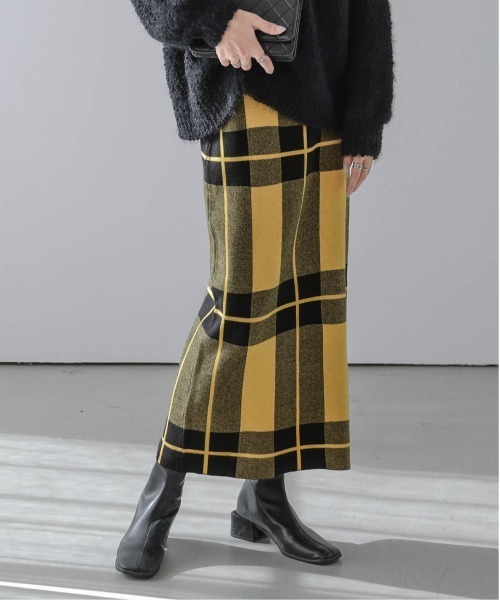 SUGAR BISKET（シュガービスケット）の「チェック柄タイトスカート（スカート・レディース・イエロー/ホワイト/グレー/ブラウン/ピンク/ブルー・フリー）」の5枚目の写真