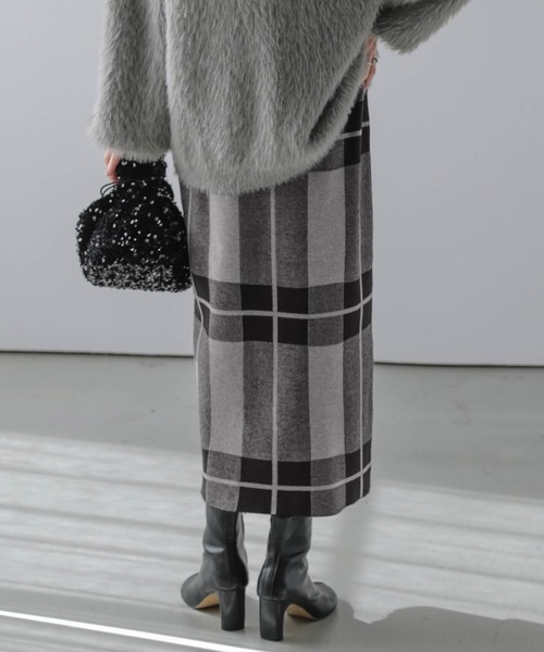 SUGAR BISKET（シュガービスケット）の「チェック柄タイトスカート（スカート・レディース・イエロー/ホワイト/グレー/ブラウン/ピンク/ブルー・フリー）」の10枚目の写真
