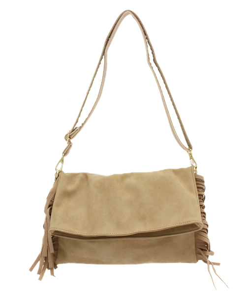 natural couture（ナチュラルクチュール）の「【natural couture NICE CLAUP】フリンジショルダーバッグ（ショルダーバッグ・レディース・ベージュ/キャメル/ブラック・FREE）」の3枚目の写真