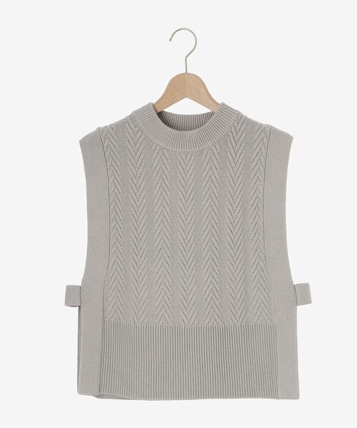 le.coeur blanc（ルクールブラン）の「柄編みニットベスト（ベスト・レディース・ライトグレー/オフホワイト・38）」の3枚目の写真