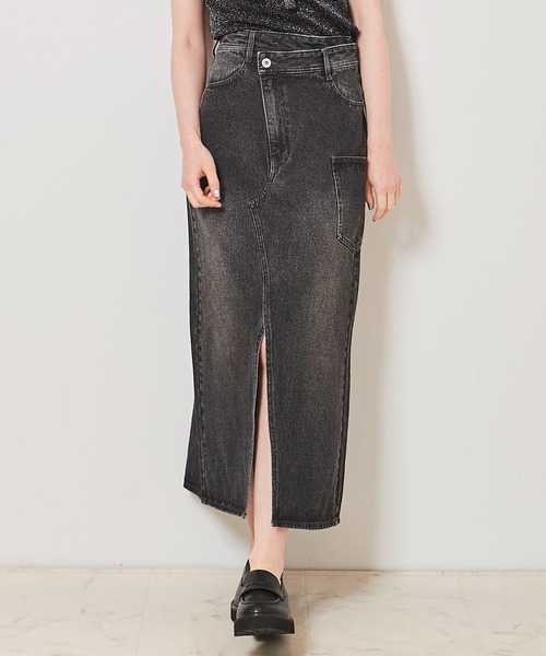 31 Sons de mode（トランテアン　ソン　ドゥ　モード）の「デニムロングスカート（デニムスカート・レディース・インディゴブルー/サックスブルー/ブラック・36/38）」の2枚目の写真