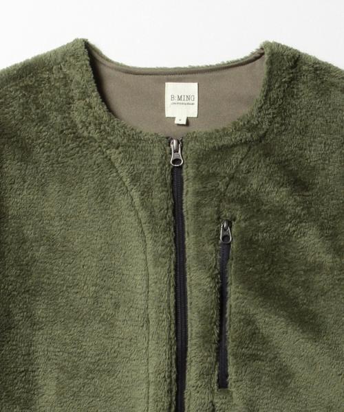 B:MING by BEAMS(ビーミングバイビームス)の「ビーミング by ビームス / フリースノーカラーブルゾン(カーディガン/ボレロ・メンズ・ブラック/オリーブ/ネイビー・SMALL/X-LARGE/MEDIUM/LARGE)」の5枚目の写真