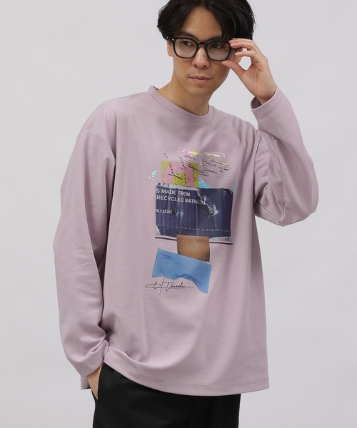 LAKOLE（ラコレ）の「コラージュグラフィック長袖Ｔ / 991912（Tシャツ/カットソー・メンズ・ブルー/ホワイト/チャコールグレー/ピンク・MEDIUM/X-LARGE/LARGE）」の15枚目の写真