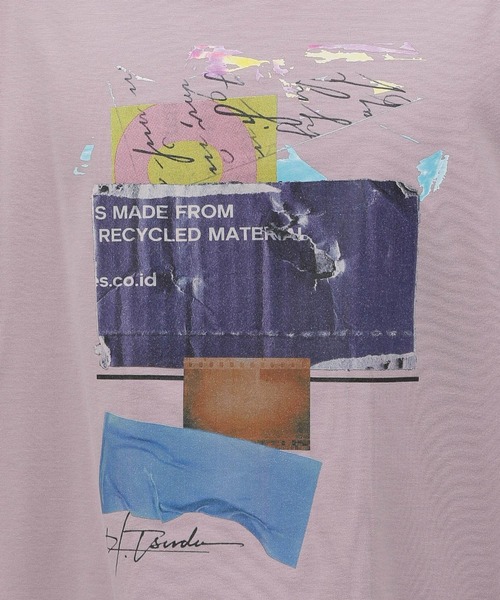 LAKOLE（ラコレ）の「コラージュグラフィック長袖Ｔ / 991912（Tシャツ/カットソー・メンズ・ブルー/ホワイト/チャコールグレー/ピンク・MEDIUM/X-LARGE/LARGE）」の19枚目の写真