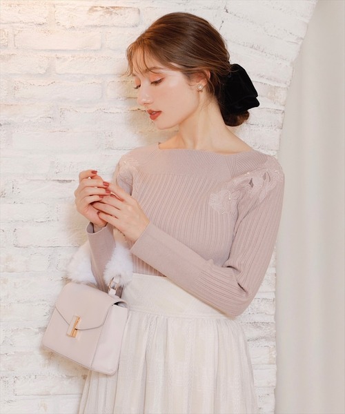 SWINGLE（スウィングル）の「シアーレースチェックフレアスカート（スカート・レディース・ブルー/ホワイト系その他6/カーキ・MEDIUM）」の5枚目の写真