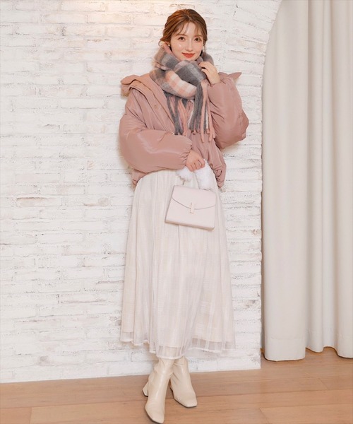 SWINGLE（スウィングル）の「シアーレースチェックフレアスカート（スカート・レディース・ブルー/ホワイト系その他6/カーキ・MEDIUM）」の11枚目の写真