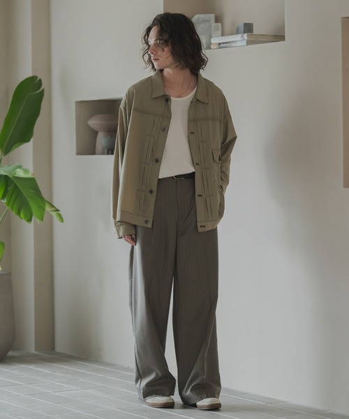 CASPER JOHN（キャスパージョン）の「Sheer G.I. jumper/シアーGジャン（デニムジャケット・メンズ・ブラック/グレイッシュベージュ/サックスブルー・X-SMALL/SMALL/MEDIUM/LARGE）」の14枚目の写真