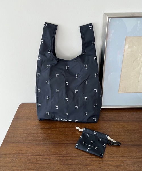 Me%(ミィパーセント)の「【巾着ポーチ付き】エコバッグチャーム 100801(エコバッグ/サブバッグ・レディース・グレー/ベージュ/オフホワイト/ブラック/ブルー/アイボリー/キャメル/ネイビー/イエロー系その他・FREE)」の7枚目の写真