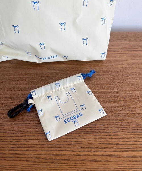 Me%(ミィパーセント)の「【巾着ポーチ付き】エコバッグチャーム 100801(エコバッグ/サブバッグ・レディース・グレー/ベージュ/オフホワイト/ブラック/ブルー/アイボリー/キャメル/ネイビー/イエロー系その他・FREE)」の10枚目の写真