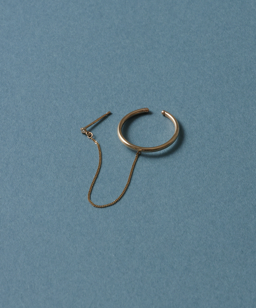 ダイヤピアスチェーンイヤーカフ K10（片耳）（ピアス（片耳用