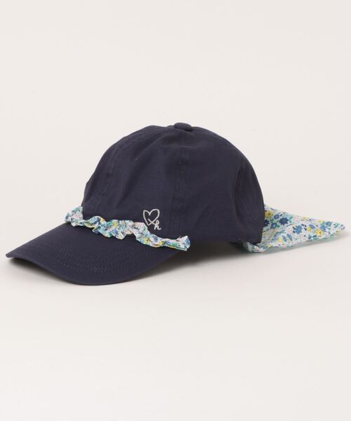 HAKKA KIDS（ハッカキッズ）の「花柄フリル日よけ付きキャップ（キャップ・キッズ・ピンク/ネイビー・M/L）」の13枚目の写真