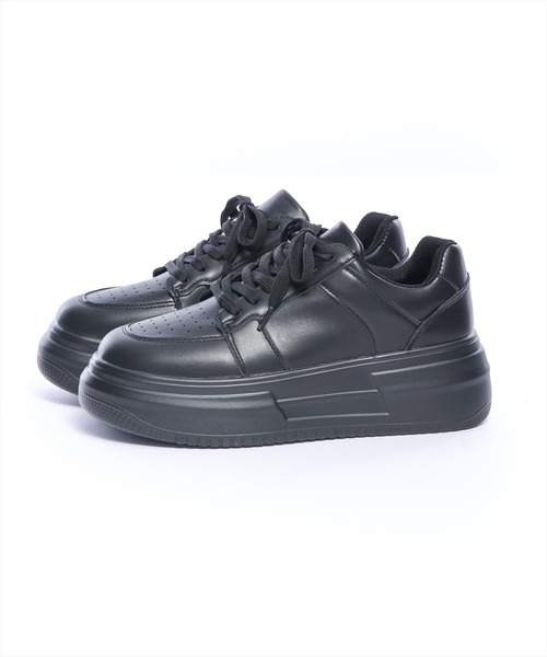 clear（クリア）の「厚底スニーカー [スタイルアップ]≪2024AW≫（スニーカー・レディース・ブラック/オフホワイト・L/M）」の2枚目の写真