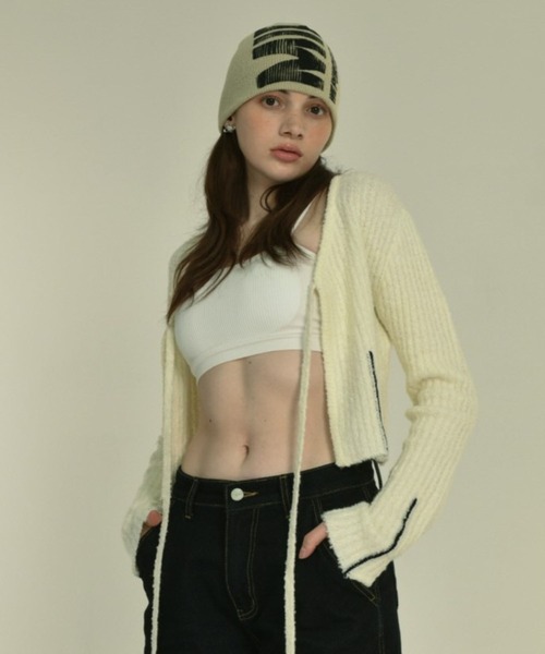 Midnight Move（ミッドナイトムーブ）の「Midnight Move／MID BENIE 2105130（ニットキャップ/ビーニー・レディース・グレー/ベージュ・FREE）」の4枚目の写真