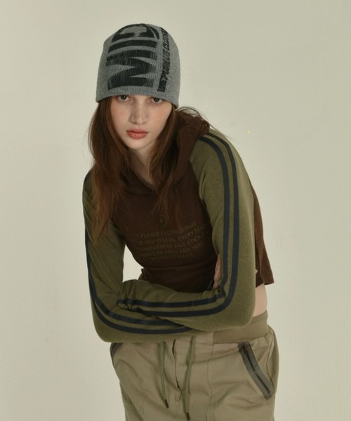 Midnight Move（ミッドナイトムーブ）の「Midnight Move／MID BENIE 2105130（ニットキャップ/ビーニー・レディース・グレー/ベージュ・FREE）」の9枚目の写真