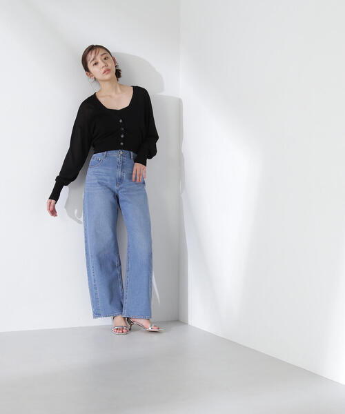 NATURAL BEAUTY BASIC（ナチュラルビューティーベーシック）の「◇シアーカーデ＆ハートネックニットタンク（カーディガン/ボレロ・レディース・オフホワイト/グレー/ブラック/ピンク・FREE）」の11枚目の写真