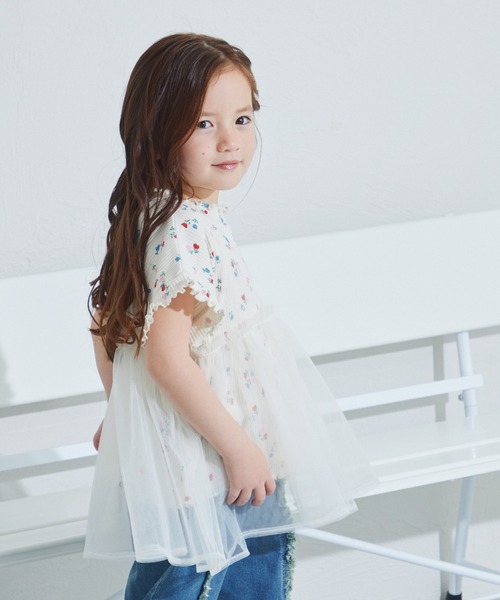 pairmanon(ペアマノン)の「2枚セット チュールキャミソール付き リブTシャツ(シャツ/ブラウス・キッズ・ライトベージュ/イエロー系その他/ブルー系その他/ホワイト系その他/ピンク・100/110/130/120/150/140/90)」の9枚目の写真