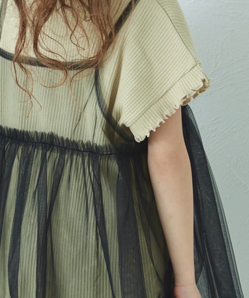 pairmanon(ペアマノン)の「2枚セット チュールキャミソール付き リブTシャツ(シャツ/ブラウス・キッズ・ライトベージュ/イエロー系その他/ブルー系その他/ホワイト系その他/ピンク・100/110/130/120/150/140/90)」の12枚目の写真