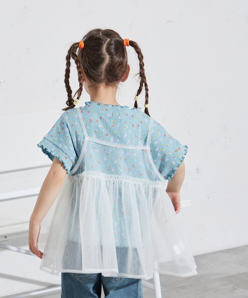 pairmanon(ペアマノン)の「2枚セット チュールキャミソール付き リブTシャツ(シャツ/ブラウス・キッズ・ライトベージュ/イエロー系その他/ブルー系その他/ホワイト系その他/ピンク・100/110/130/120/150/140/90)」の16枚目の写真