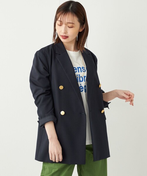 SHIPS Colors(シップス カラーズ)の「SHIPS Colors:メタルボタン ブレザー(テーラードジャケット・レディース・ベージュ/ネイビー・ONE SIZE)」の7枚目の写真