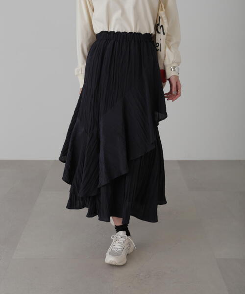 FREE'S MART（フリーズマート）の「ワッシャーランダムティアードスカート（スカート・レディース・ホワイト/ライトグリーン/ブラック/イエロー・SMALL/MEDIUM）」の6枚目の写真