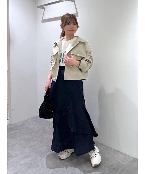 FREE'S MART（フリーズマート）の「ワッシャーランダムティアードスカート（スカート・レディース・ホワイト/ライトグリーン/ブラック/イエロー・SMALL/MEDIUM）」の9枚目の写真