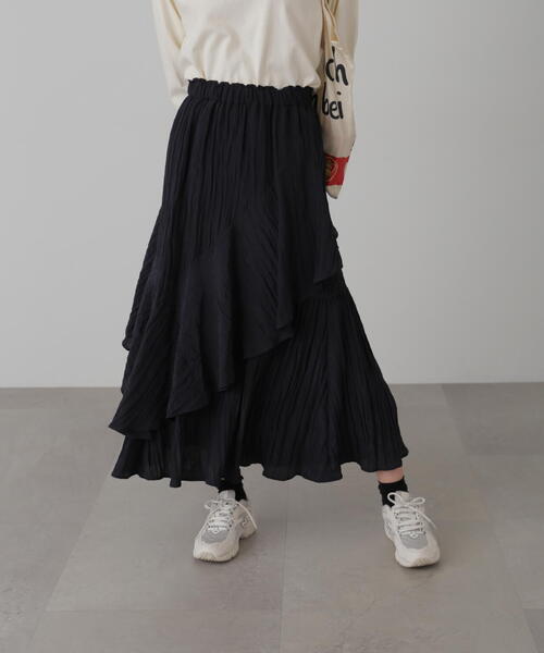 FREE'S MART（フリーズマート）の「ワッシャーランダムティアードスカート（スカート・レディース・ホワイト/ライトグリーン/ブラック/イエロー・SMALL/MEDIUM）」の12枚目の写真