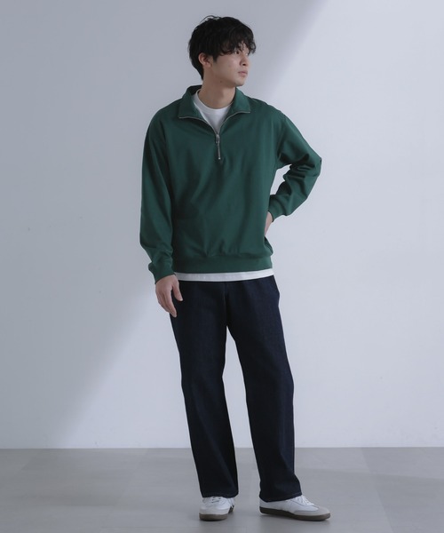 NANO universe（ナノユニバース）の「TCポンチハーフジッププルオーバー（スウェット・メンズ・モカ/グリーン・L/M）」の12枚目の写真