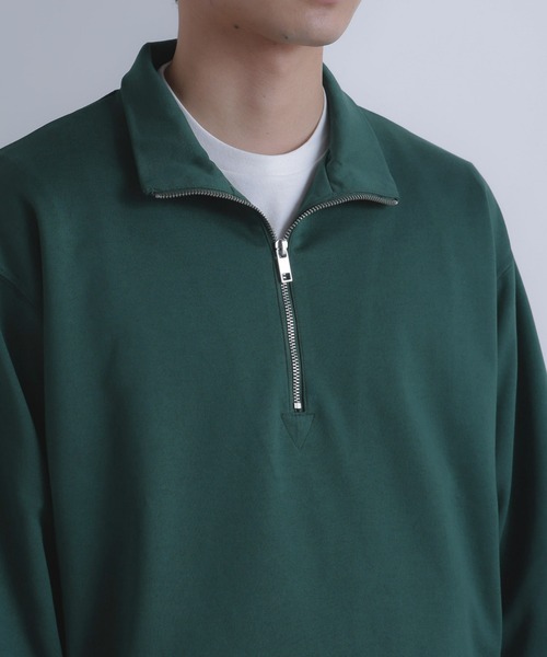 NANO universe（ナノユニバース）の「TCポンチハーフジッププルオーバー（スウェット・メンズ・モカ/グリーン・L/M）」の9枚目の写真