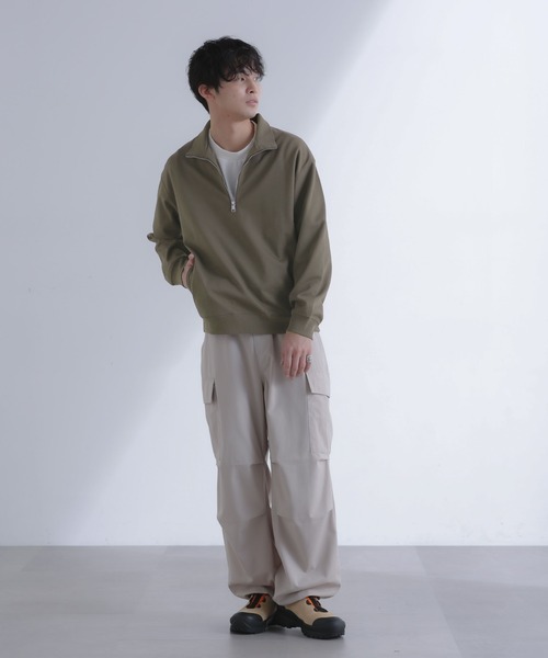 NANO universe（ナノユニバース）の「TCポンチハーフジッププルオーバー（スウェット・メンズ・モカ/グリーン・L/M）」の22枚目の写真