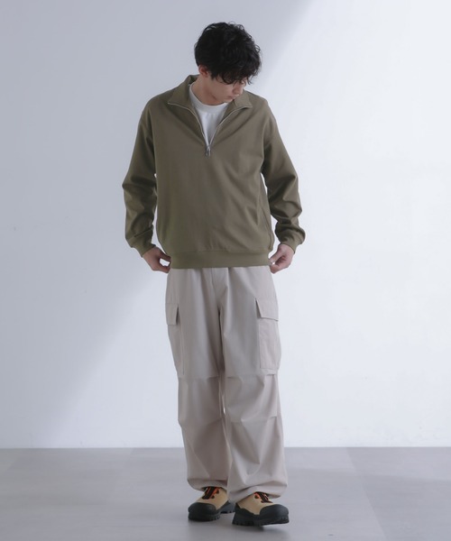 NANO universe（ナノユニバース）の「TCポンチハーフジッププルオーバー（スウェット・メンズ・モカ/グリーン・L/M）」の21枚目の写真